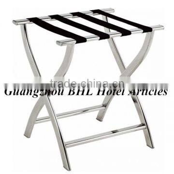 Guangzhou BHL Hotel Articles stainless steel folding luggage rack suitcase stand luggage rack for hotels J42B