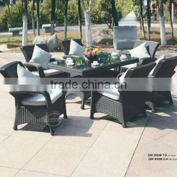 luxury rattan garden dining set, wicker table &chair