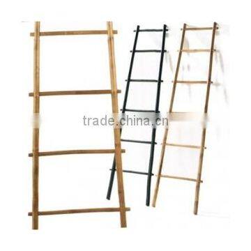Bathroom Bamboo Ladder Tower Rack photo-3