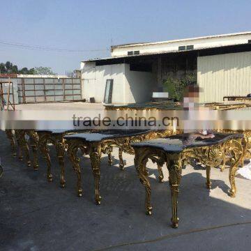 Baroque Style Living Room Furniture Console Desk With Marble Top photo-6