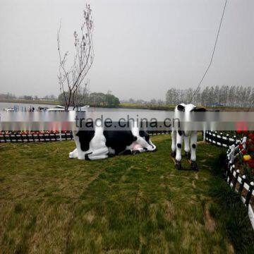 Hot Sale Promotion Resin Craft Fiberglass Life Size Cow Statue photo-3