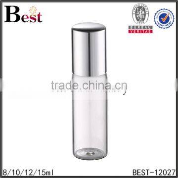 Wholesale 8ml 10ml 12ml 15ml Silver Aluminum Cover Roll on Fragrance Perfume Bottle Cosmetic Clear Empty Bottle of Perfume photo-4