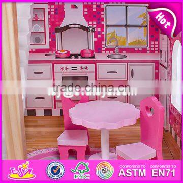 New Design Pretend Play Miniature Wooden Toy Doll House for Kids W06A228 photo-4