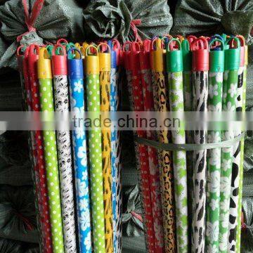 plastic end caps PVC coated wood broom stick /mop stick