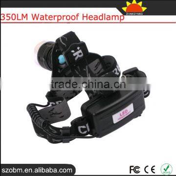 KC-002B 350LM XML T6 Waterproof Head Lamp Led Rechargeable Headlamp Headlight With Zoomable Headband photo-4