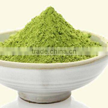 Instant green tea drinks powder in sachets packing