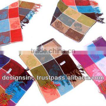 Girls Fashion grid colour Cotton shawl in India