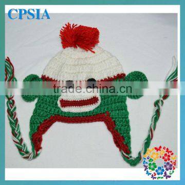 2013 wholesale cute baby crochet hats baby christmas elf caps