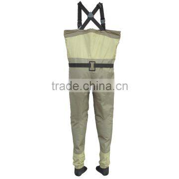 Waist Waders for Fishing With Pocket Conect With PVC Boot Breathable Waterproof Material High Quality photo-4