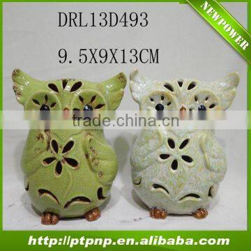 2014 new design ceramic owl plant pots