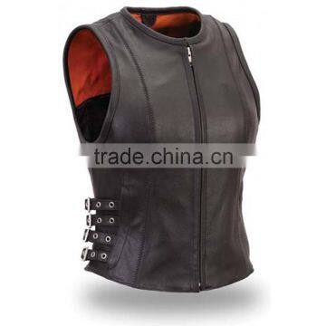 Leather Slim Fit Women Vest