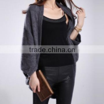 Newest arrival autumn plain color women's long knit fringed shawl poncho