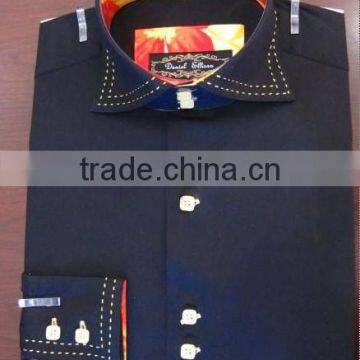 Latest shirt designs for men cutaway collar high collar men's shirt