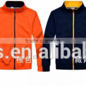 Custom Stand Collar Color Men's Fitness Hoodie Polar Fleece With Zipper no Hoods photo-3
