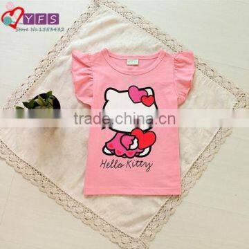 New Clever Baby Girls Hello Kitty Tshirt Children Kt Short Sleeve 100%Cotton T-shirt Tees Kids Summer Clothes photo-2