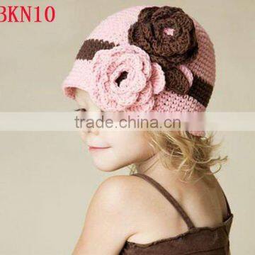 NEW FASHION CROCHET BABY HAT WITH FLOWERS