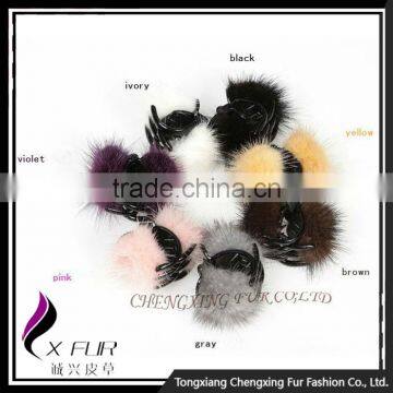 CX-E-25 Wholesale Handmade Cute Rabbit Fur Kids Hair Clips