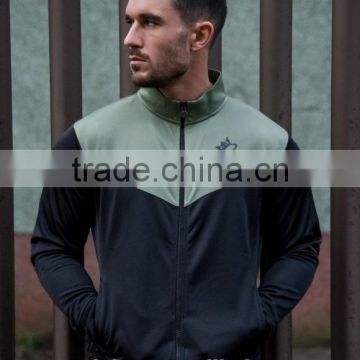 100% Polyester Mens Retro Tracksuit Tops Slim Fit Full Zip Hoodie Jacket with Elastic Cuffs OEM Outdoor Jacket Wholesale