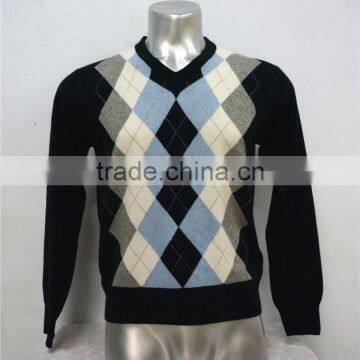 2104 men round neck intarsia mens cashmere sweater