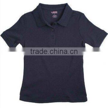 2013 Dark bule school uniform shirts with T/C pique fabric