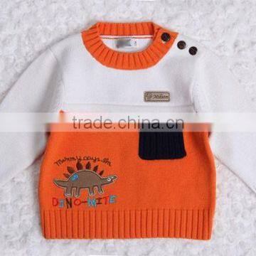 Dinosaur Design Baby Pullover Modern Patchwork Knitting Sweater photo-4