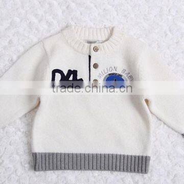 Round Neck With Buttons Boys Pullover Sweater Factory Price photo-3