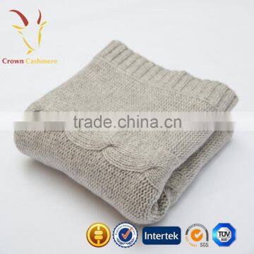 High Quality Solid Cabke Knit Baby Blanket For Winter photo-4
