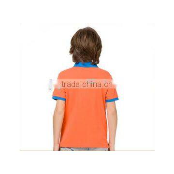 New Design Short Sleeve Kid's Slim Fit Contrast Trim Polo Shirt photo-3