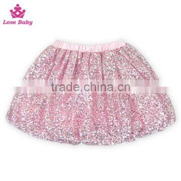 Bloomer Shorts Pom Pom Kids Short Skirts, Pink Sequin Baby Girls Summer Trousers Cheap for Sale photo-2