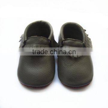 slate gray rubber sole baby moccasin shoes baby prewalker shoes