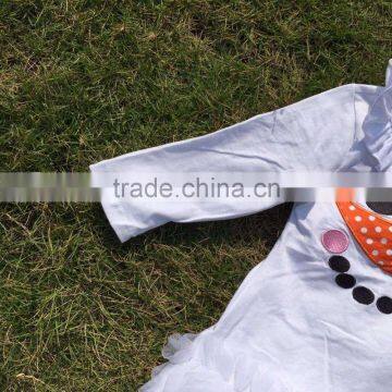 Baby Clothes Winter Boutique Smiling Face Baby Rompers White Tutu Dress Long-sleeve Girls Matching Necklace and Bow Jump Suits photo-2