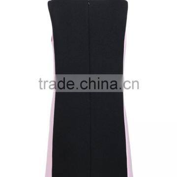 Ladies Black and White Printing Sleeveless Dress photo-3