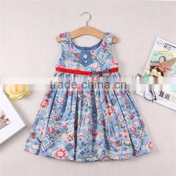 Summer hot sale printing baby clothing girls dresses one piece