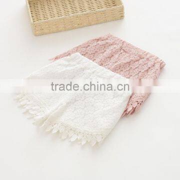Pure color lace summer new style baby girl ruffle shorts