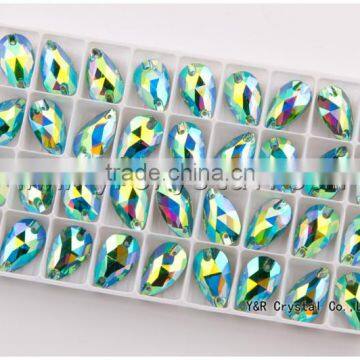 Teardrop Sew on Flat Back Sew on Rhinestones Beads for Wedding Dress photo-4