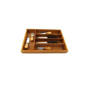 Bamboo Cutlery Tray Holder Organizer/Homex_FSC & BSCI photo-2