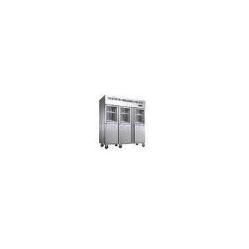 Deep Commercial Upright Freezer 1600L 6 Glass Doors With Plastic Coated Steel Shelf