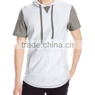 unisex short sleeve cropped top gym hoodie two-tone blank hoodies OEM/ODM services