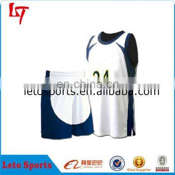 High quality fashionable basketball jersey 100%polyester team clothing