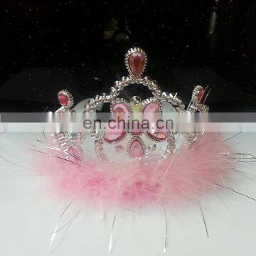 PC-0078 happy birthday party plastic kids princess tiara, kids plastic tiaras