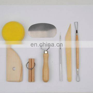 8pcs high quality wooden clay tools with double sided crafting sculpting