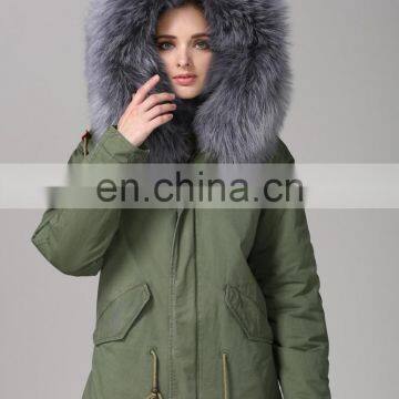 New Collections Winter Fur Coats Fox Army Jacket Women Outwear Parka photo-3