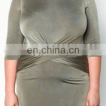 Fashion Xxxxl Womens Wrap Front Dress Silky Wholesale Plus Size Women Clothing photo-5