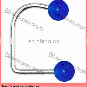 Charming acrylic ball plastic lip ring bending labret body piercing jewelry