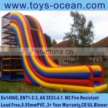 inflatable slide with spider tower climbing sport games