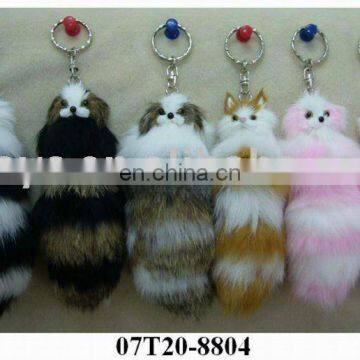 Lovely Cat & Dog handCraft of rabbit fur -keychain ! BEST PRICE!