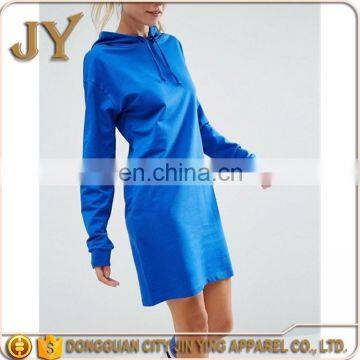 Dongguan Apparel Factory OEM Design Plan Women Long Style Cotton Hoodies Shirts Dresses Jersey Dresses photo-3
