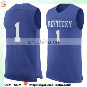 New design basketball jerseys customized printing simple blue basketball jerseys