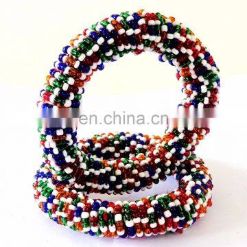 Tribal Bangles-Pearl Beaded Bangles-Fashion Wear Pearl Bracelet-Beach Wear Bangles-traditional Pearl Beaded Bangles photo-4