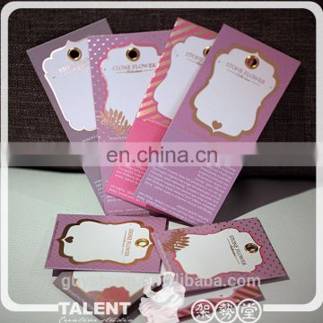 Custom Private Printed Brand Gift Jewelry Necklace Ear Rings Accessories Plastic Paper Card